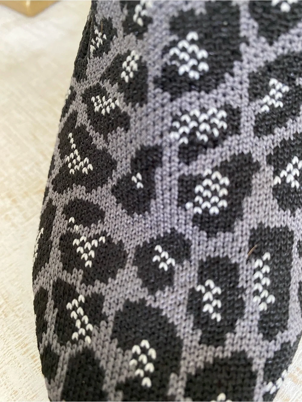 Rothy's Gray and Black Leopard Knit Loafers. New! 6.5